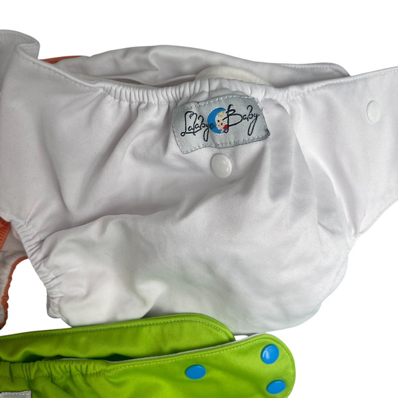 Lot of 3 Lalabye Baby Cloth Diapers Covers Bamboo Inserts Liners One Size EUC - Picture 3 of 6